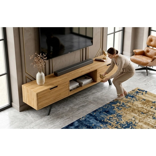 Szafka RTV-38 Drewno Lite Dąb Loft Lakier Rozmiary od 100 cm do 200 cm PREMIUM